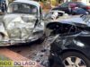 Batida entre dois veículos deixa três pessoas feridas na Rua Ângelo Cattani em Santa Helena