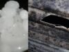 Temporal com granizo atinge fronteira do Paraguai e causa estragos na madrugada desta segunda-feira (31)