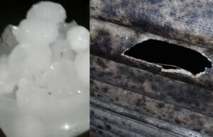 Temporal com granizo atinge fronteira do Paraguai e causa estragos na madrugada desta segunda-feira (31)