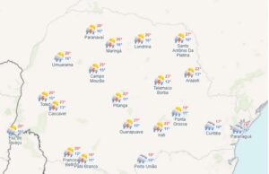 Paraná terá chuva até sábado e frio intenso no feriado de 7 de Setembro, prevê Simepar