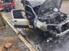 Automóvel fica destruído após incêndio na Rua Sete de Setembro, em Marechal Cândido Rondon