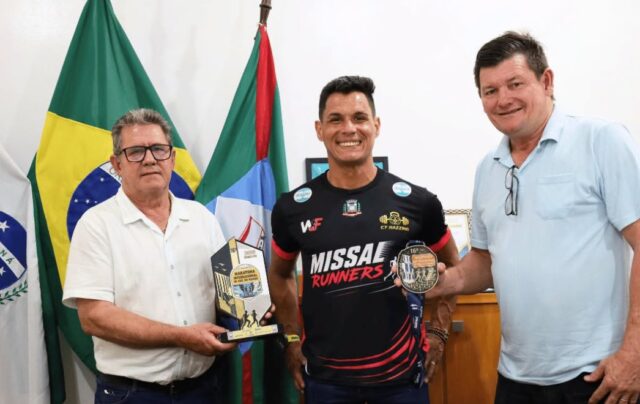 Wagner Furtado, atleta de Missal, durante participação na Maratona Internacional de Foz do Iguaçu